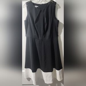 Signature Black and White Strapless Dress